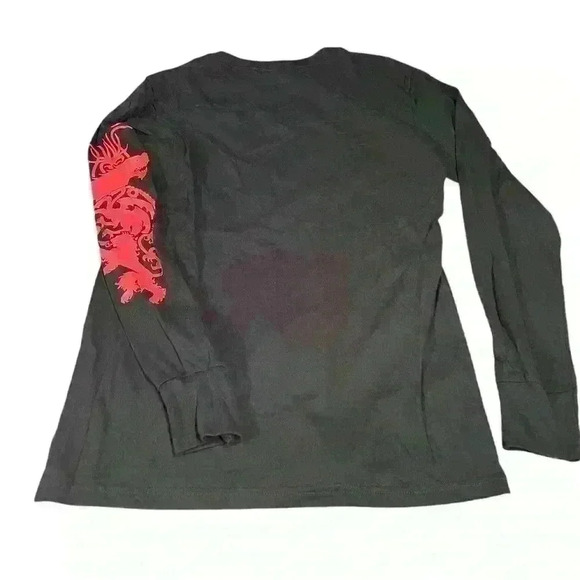 Game of Thrones Long Sleeve T Shirt Black Red Targaryen Dragons Size M HBO RED - Picture 2 of 4